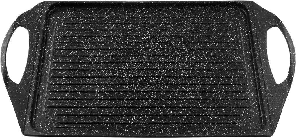 Piastra Bistecchiera in Alluminio anche Induzione 2 Manici 28 x 36 cm