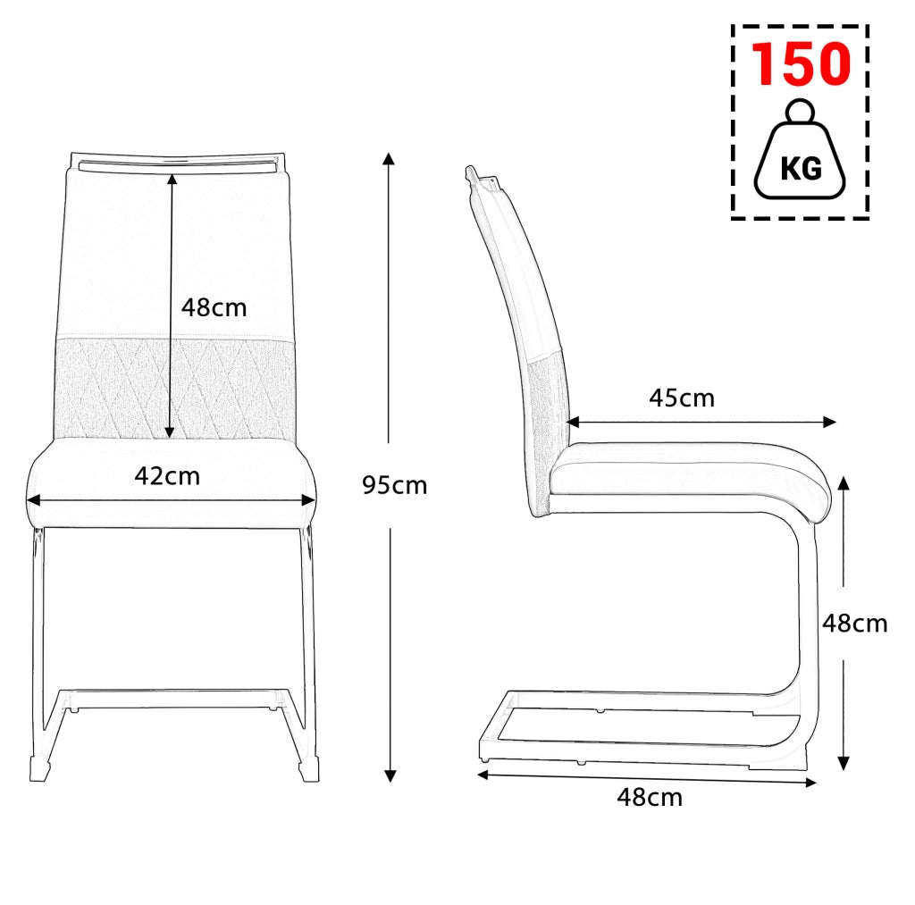 Sedia da pranzo nera con schienale ergonomico in PU e lino
