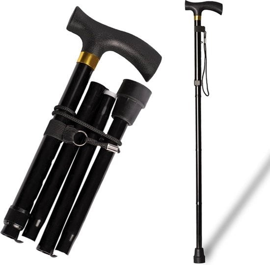 Staffa da Trekking - Flessibile e Ripiegabile - 85-95 cm - Staffe da Trekking - Staffe da Camminata - Staffa Flessibile - Staffa per Anziani - Manico Ergonomico - Antiscivolo - Solida - Trekking - Staffa da Camminata - Staffe da Trekking - Nordica - Nero