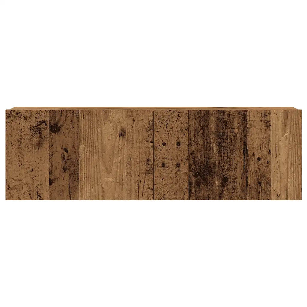 Set Mobile TV 3 pz-Set di 3 Credenza per TV Montato a Parete Legno Antico in Truciolato 412489