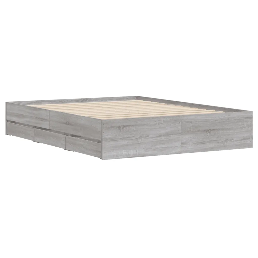 Giroletto Cassetti Grigio Sonoma 140x200 cm Legno Multistrato 3207278