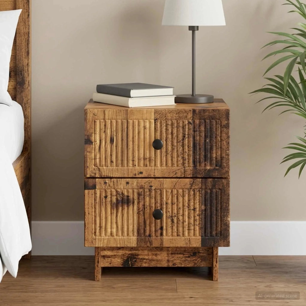 Armadio da Notte con cassetto Legno antico 43 x 34,5 x 47,5 cm 893851