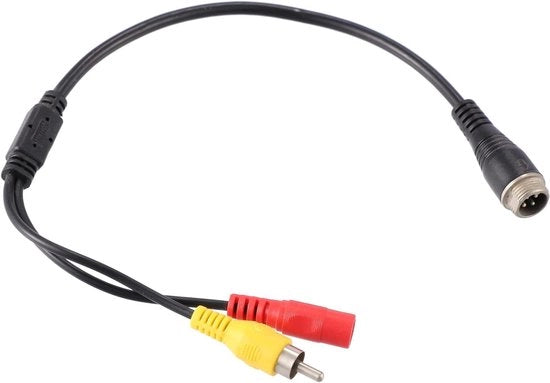 Adattatore Auto Camera Universale 36cm con M12 4 Pin a RCA AV e connessione DC Bus