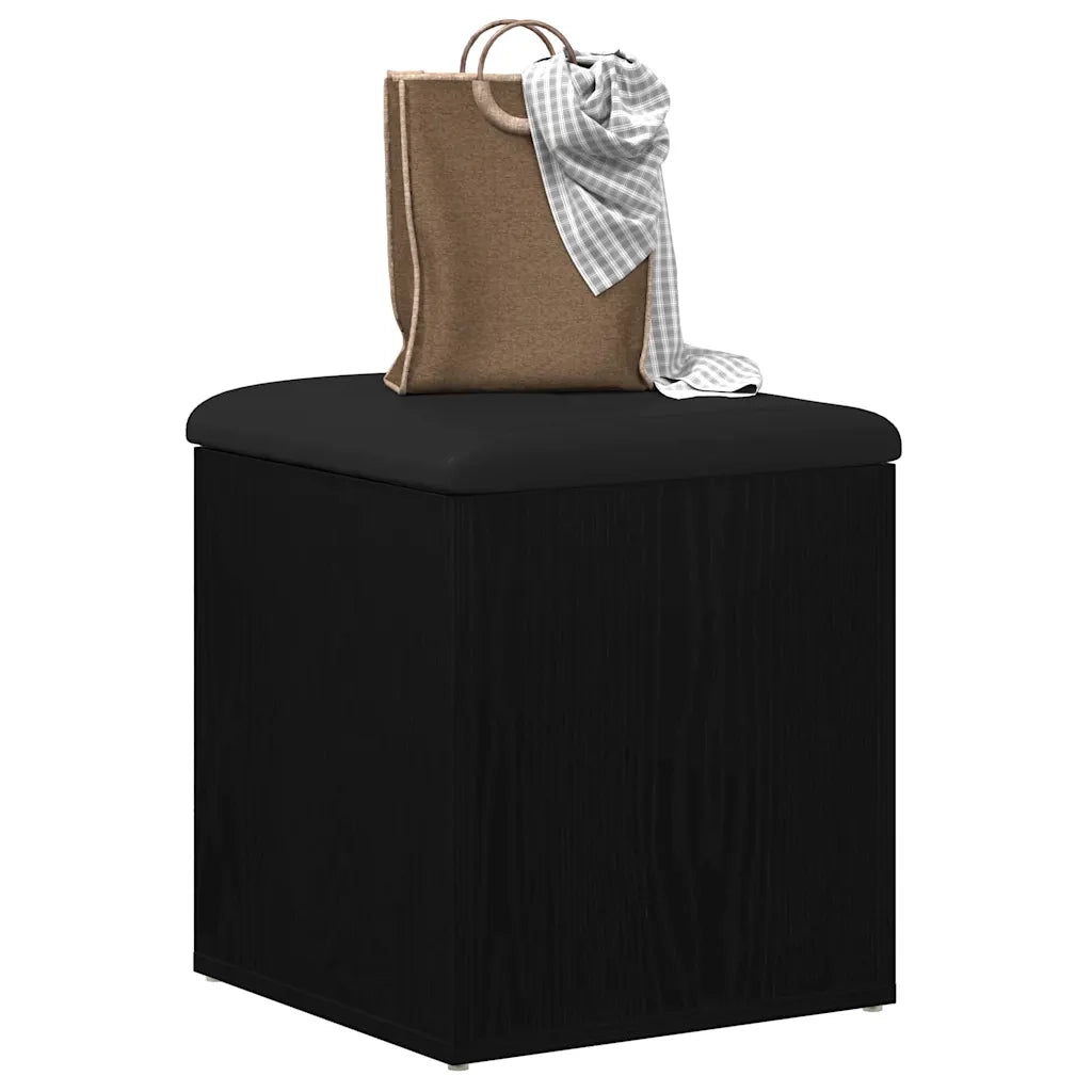 Panchina con contenitore Rovere Nero 42 x 42 x 45 cm 862982