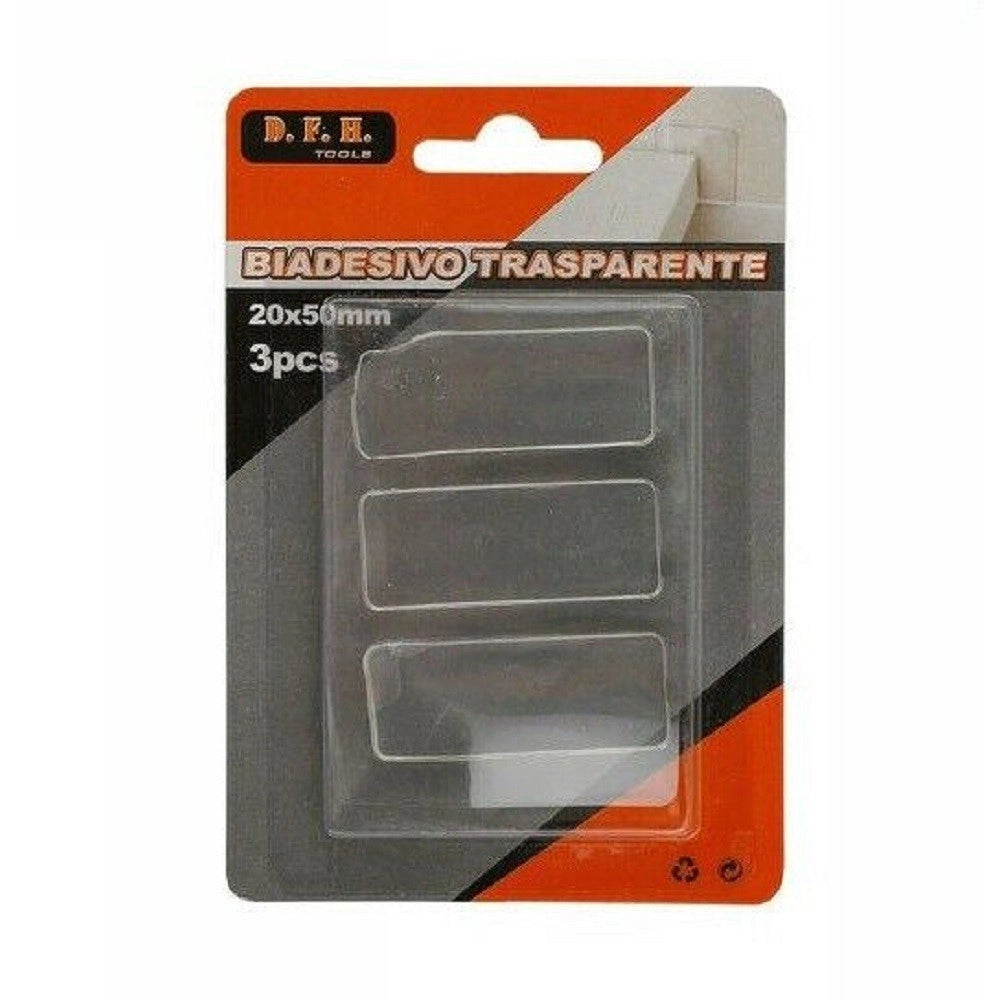 Trade Shop - Set 3 Pezzi Strisce Gommini Biadesivo Trasparente Protezione Casa 20x50 Mm 66101 -