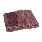 Coperta a quadri prugna con frange 130x170cm ANEVIK