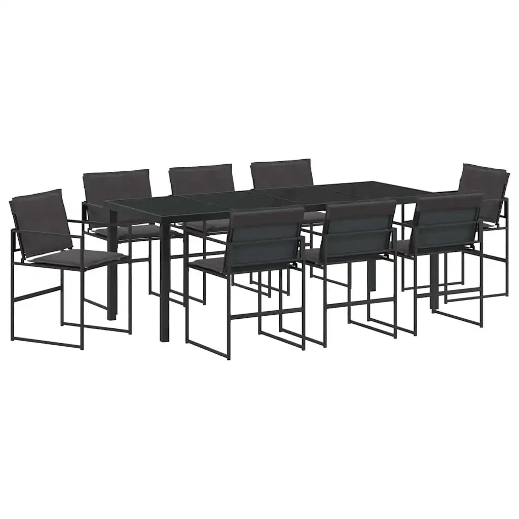 Set da Pranzo per Giardino 9 pcs Nero 3379335