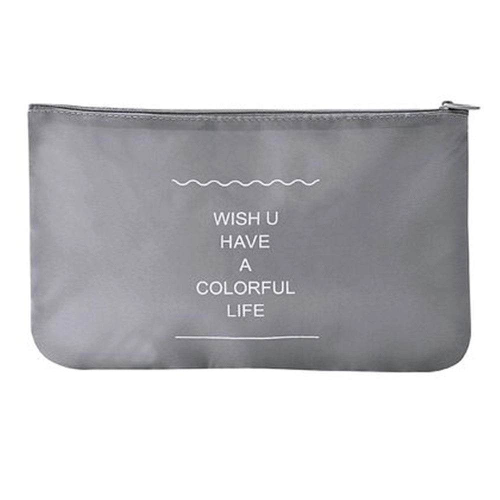 Trade Shop - Set 2pz Organizer Viaggio Organizza Valigia Bagagli Borsa Piatta 27x12cm Grigia 87714 -