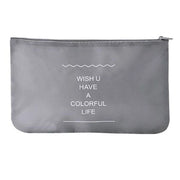 Trade Shop - Set 2pz Organizer Viaggio Organizza Valigia Bagagli Borsa Piatta 27x12cm Grigia 87714 -