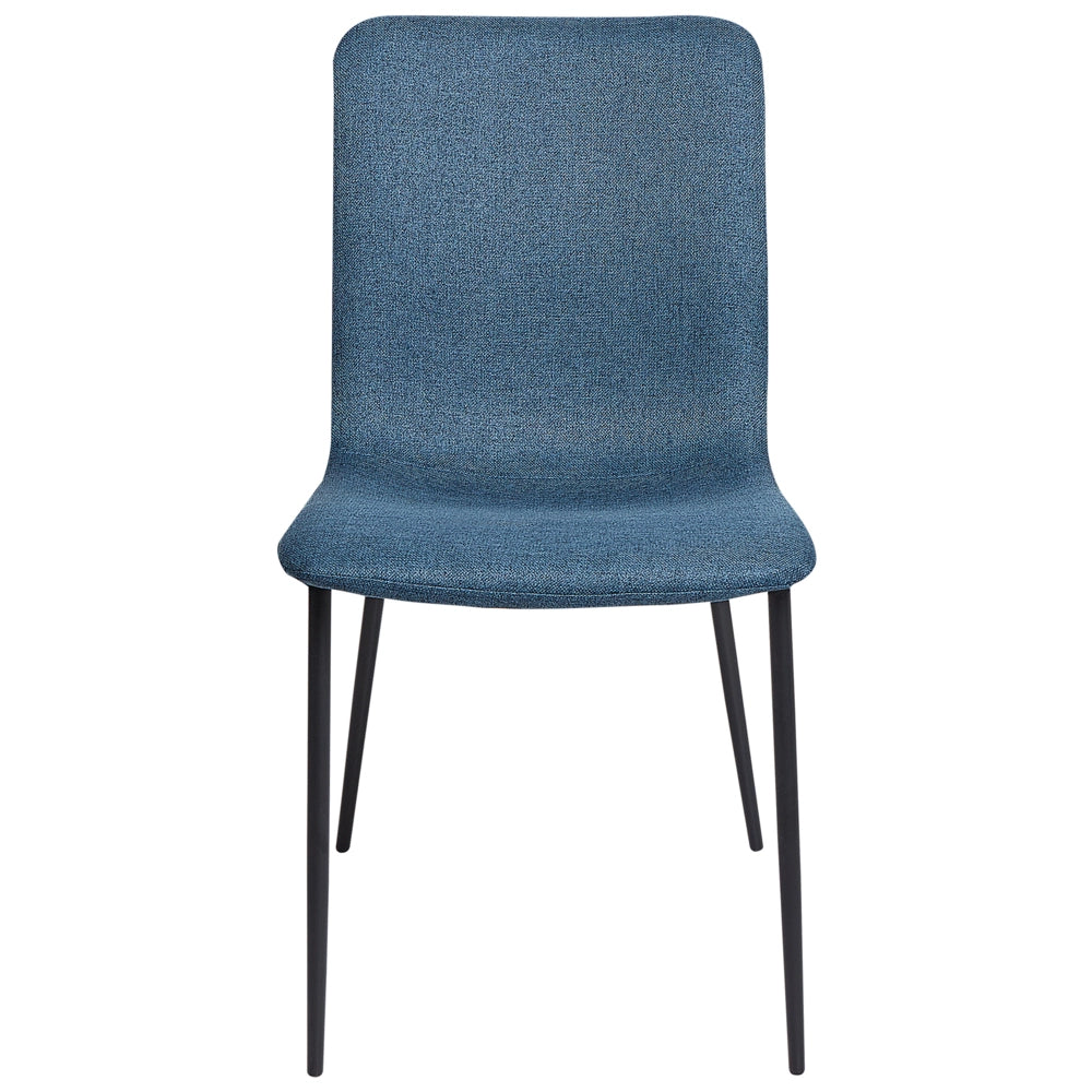 Set di 4 sedie da pranzo in tessuto poliestere Blu Scuro Sala da pranzo Gambe in ferro Elegante