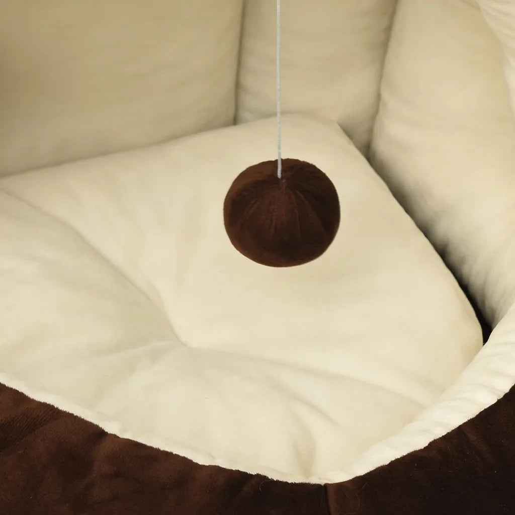 Letto per Gatti 50x50x45 cm Marrone e Crema CFW2556500