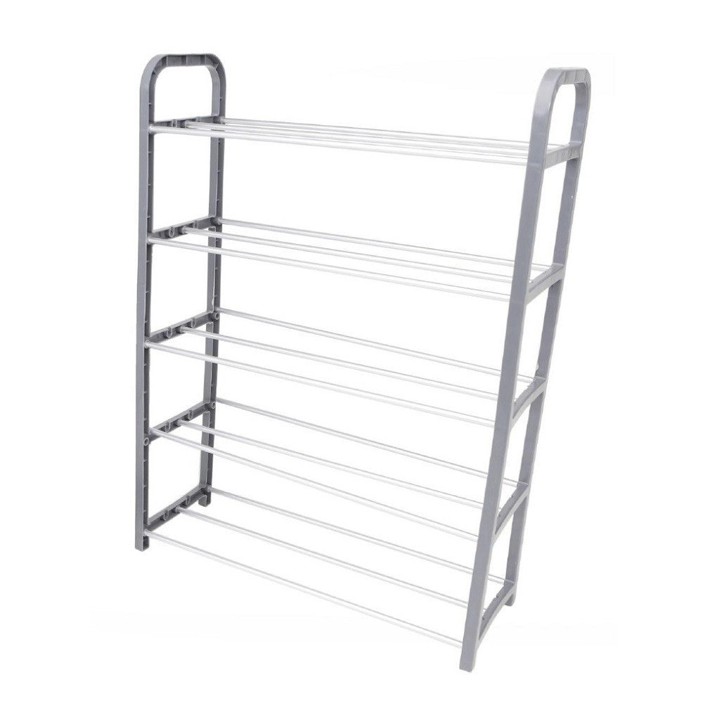 Trade Shop - Scarpiera In Plastica 5 Ripiani Livelli Salvaspazio 50x19x68cm Porta Scarpe Casa -