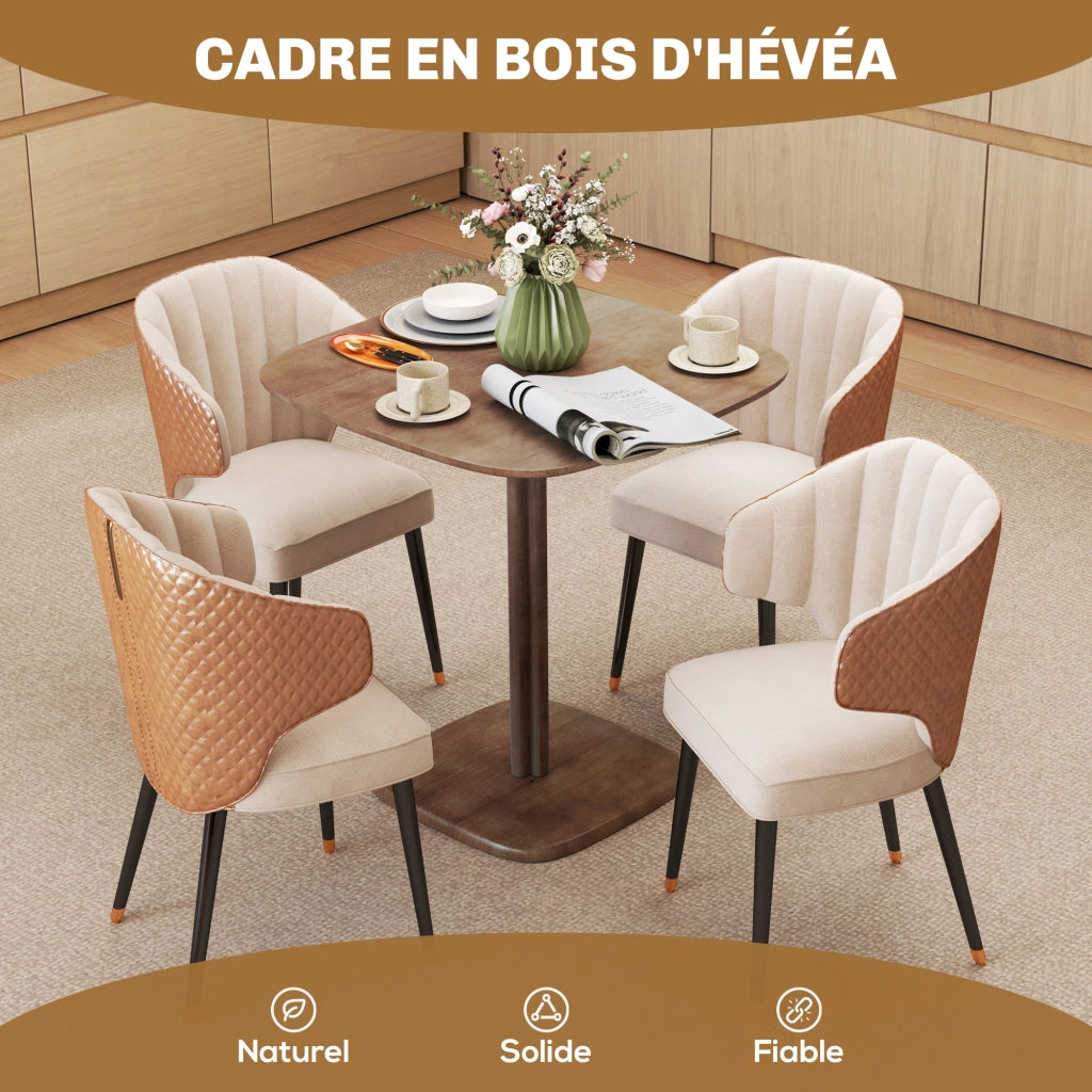 Tavolo da pranzo quadrato allungabile ¨C zephmum ¨C effetto legno marrone 70x70 cm