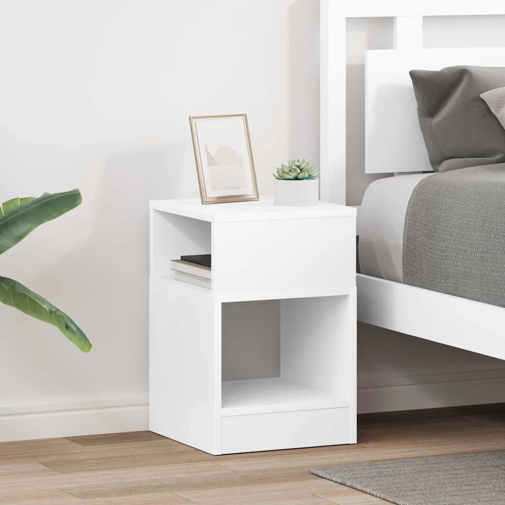 Tavolino 2 pcs Bianco 30,5 x 30 x 45 cm Legno multistrato 890897