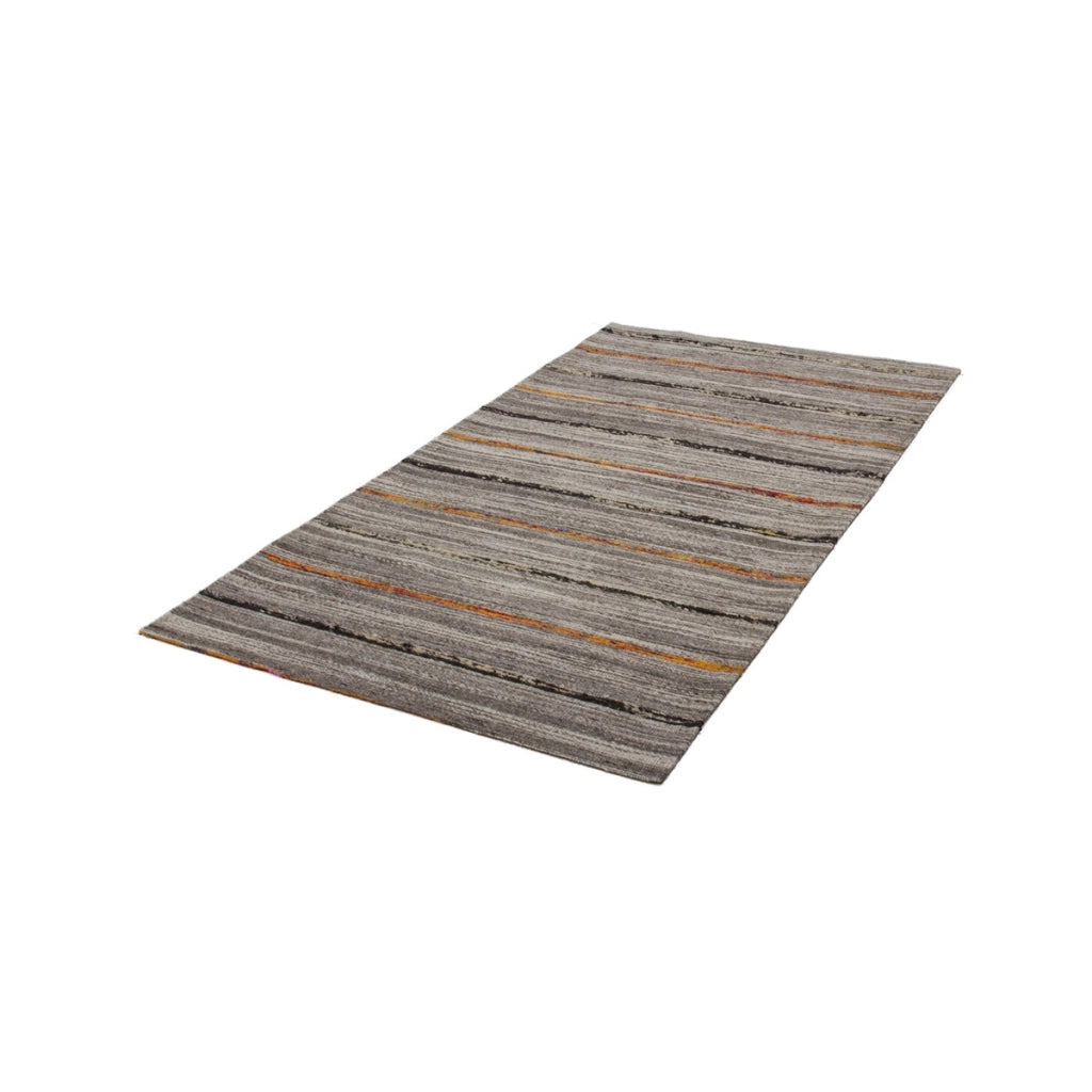 Tappeto Kilim Evita 100 in Lana e Seta Naturale e Arancione