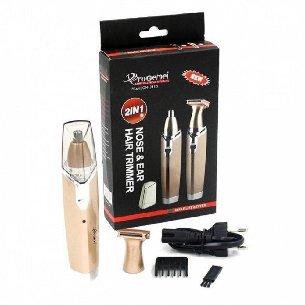 Trade Shop - Trimmer Rifinitore A Batteria Gm-3110 Rasoio Capelli Naso Ricaricabile 2 In 1 -