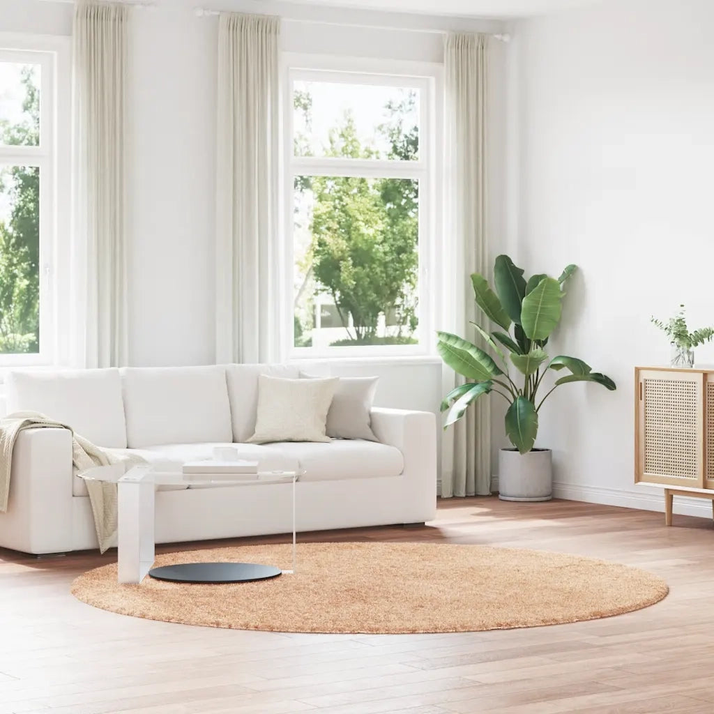 Tappeto Shaggy a Pelo Lungo NAVARRA Beige 240x240 cm poliestere 4102925