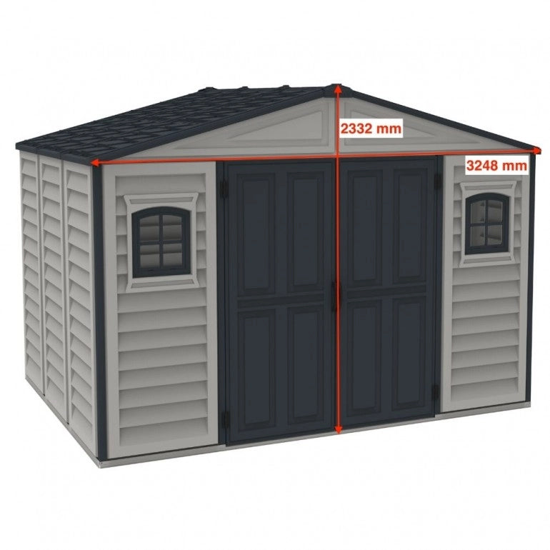 Casetta in PVC WoodBridge  V2 10,5'x8' Ezooza 319 x 240 x 233 cm319 x 240 x 233 cm