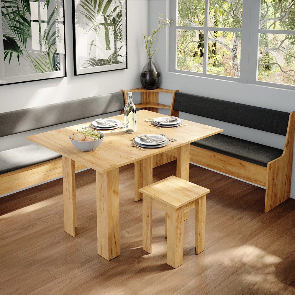 Vicco Gruppo panca ad angolo Quercia dorata 210 x 41.5 cm con tavolo