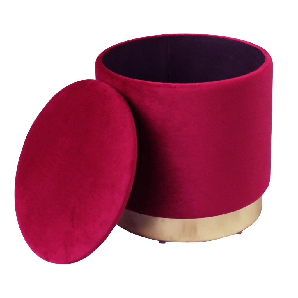 Pouf contenitore rotondo in velluto -  OCTAVIA
