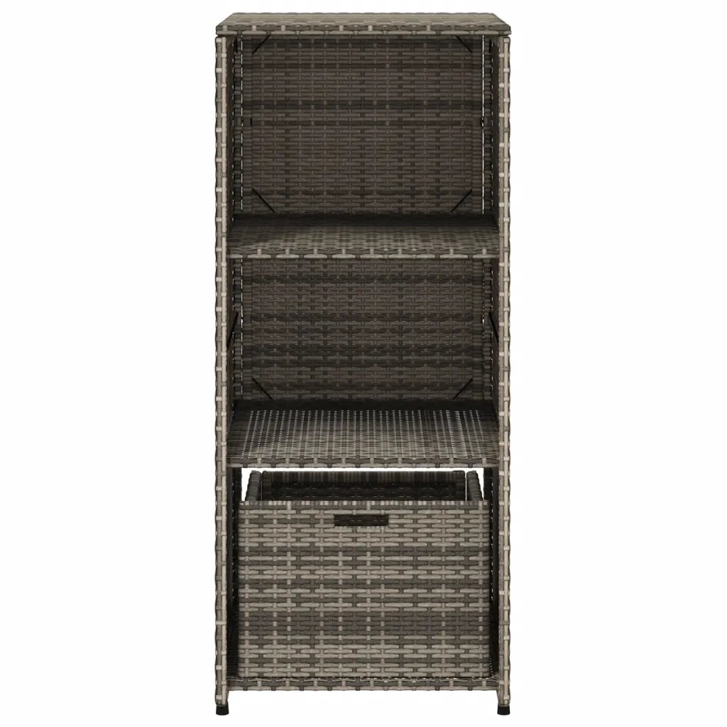 Armadietto Portaoggetti Giardino Grigio 50x55x115cm Polyrattan CFW9912704