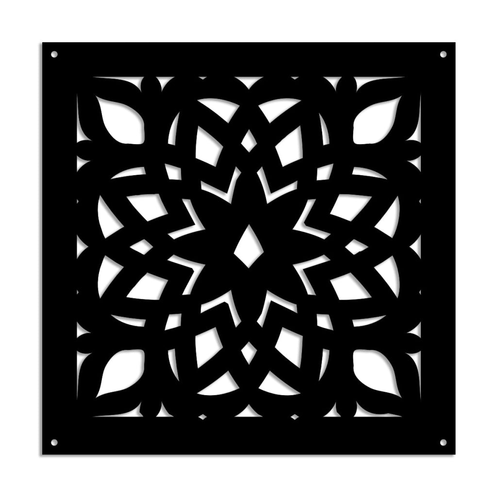 BOLERO - Pannello in PVC traforato - Parasole Misura: 48x48 cm, Colore: nero