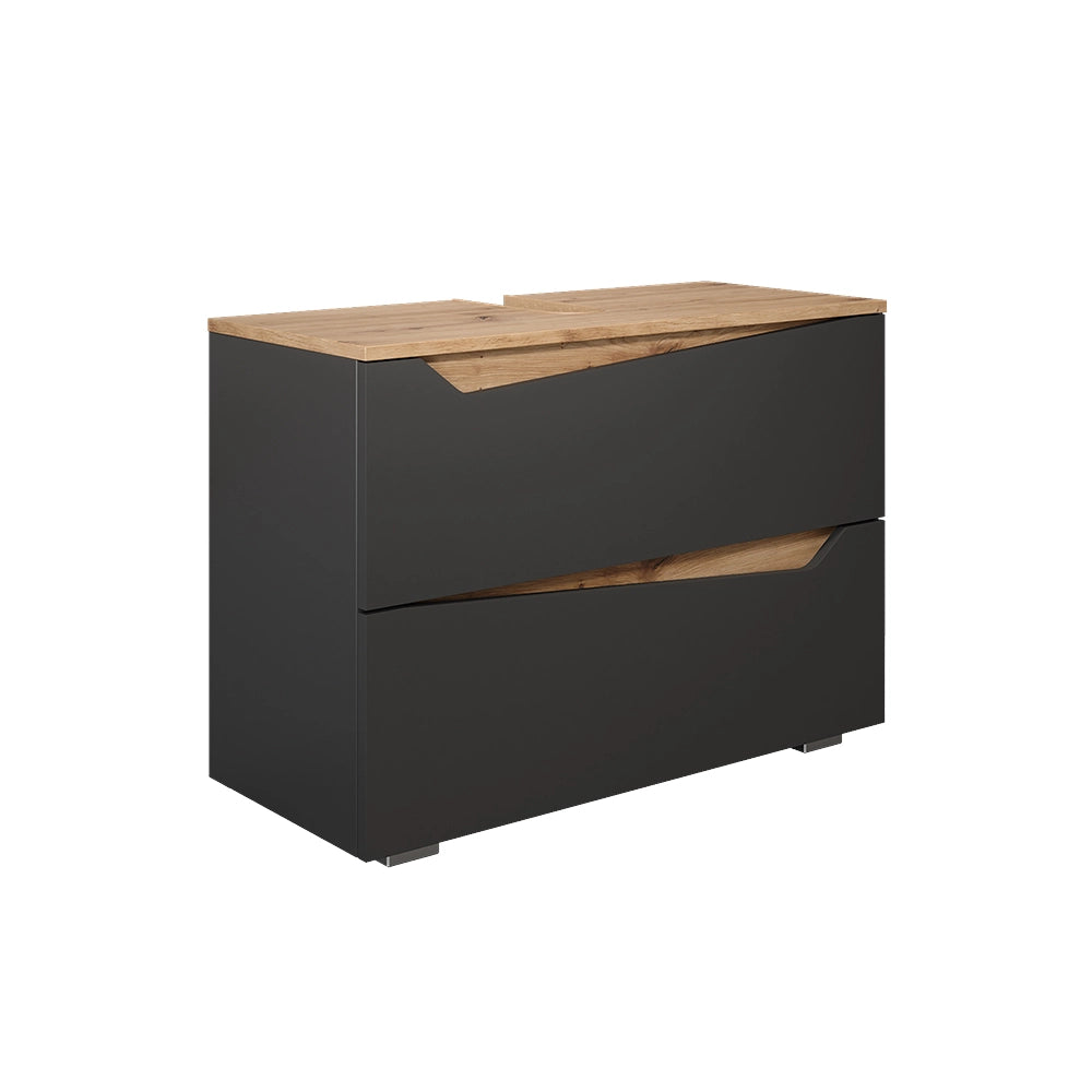 Vicco Mobile sottolavabo per bagno Antracite/Artisan 80 x 57.5 cm con 2 cassetti