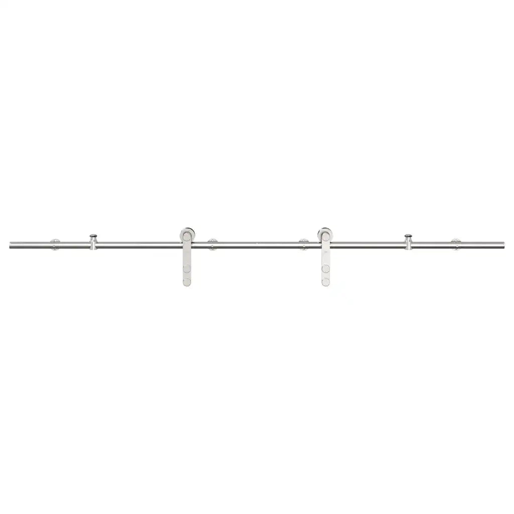 vidaXL Kit Binari Porta Scorrevole 183 cm Acciaio Inossidabile Argento