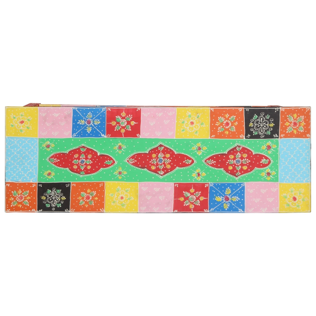 Tavolo Consolle Colorato 100x30x75 cm in Legno Massello di Mango