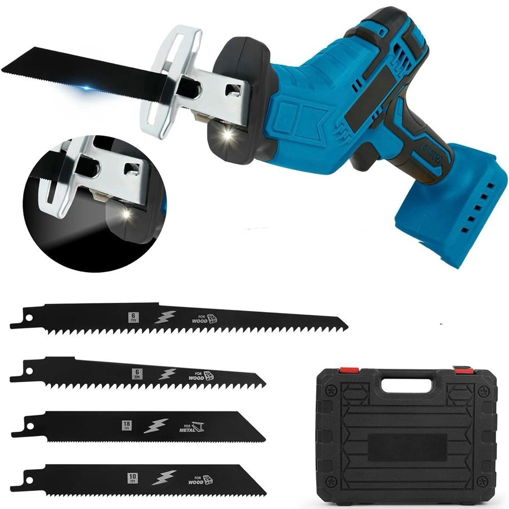 Trade Shop - Seghetto Sega A Gattuccio Alternativo A 2 Batteria 48v Portatile Con Luce A Led 4 Lame -