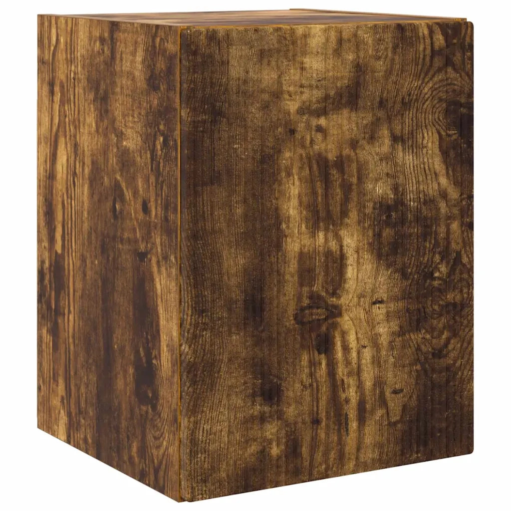 Mobile TV da parete 2 pz-Set di 2 Mobile TV a Muro-Credenza TV Rovere fum¨¦ 30 x 31 x 40 cm