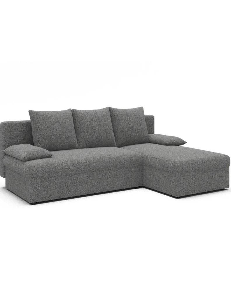 Divano ad angolo Grigio 3 posti letto aggiuntivo 206x90x146cm GINA