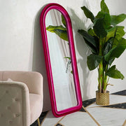 Specchio Segal, Specchiera, Articolo d'arredo a muro, Decorazione con specchio, 60x4 h160 cm, Fucsia
