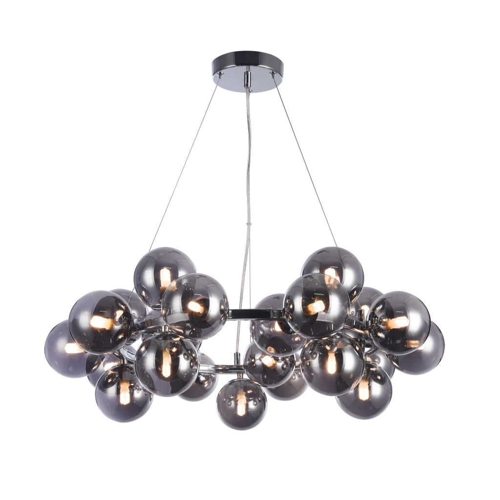 Lampadario Maytoni Dallas cromato 25 luci sfere fumé