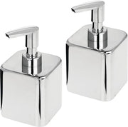 Dispensatore di sapone in 2 parti - set di alta qualità - per sapone liquido - accessori per bagno e cucina - metallo e plastica - cromato