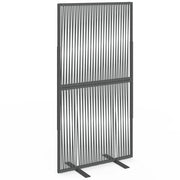 IDMarket - Paravento decorativo 80 x 150 cm RIO Cordame effetto rattan e metallo grigio antracite