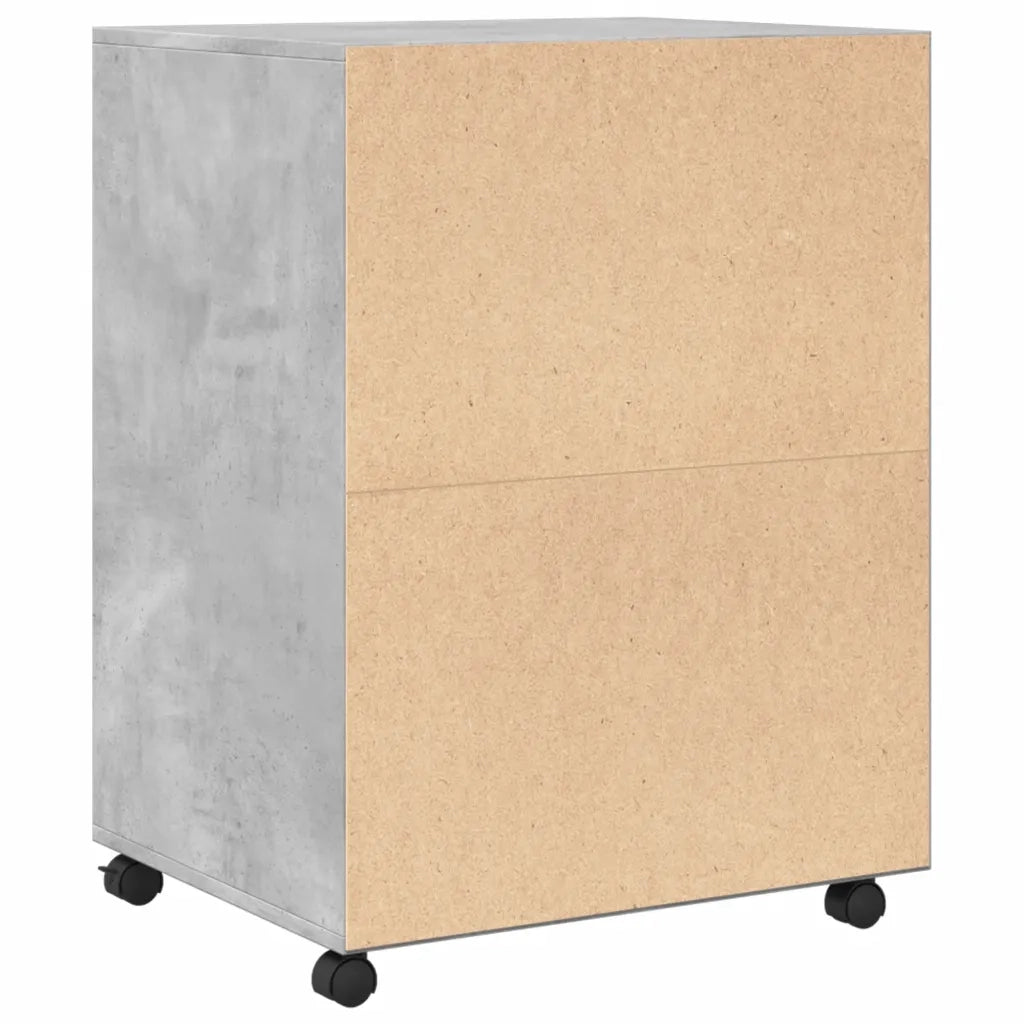 Mobiletto con Ruote Grigio Cemento 60x48x81 cm in Truciolato 853167