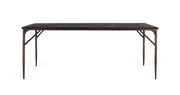 Tavolo da pranzo rettangolare in legno con gambe in bronzo 200 cm