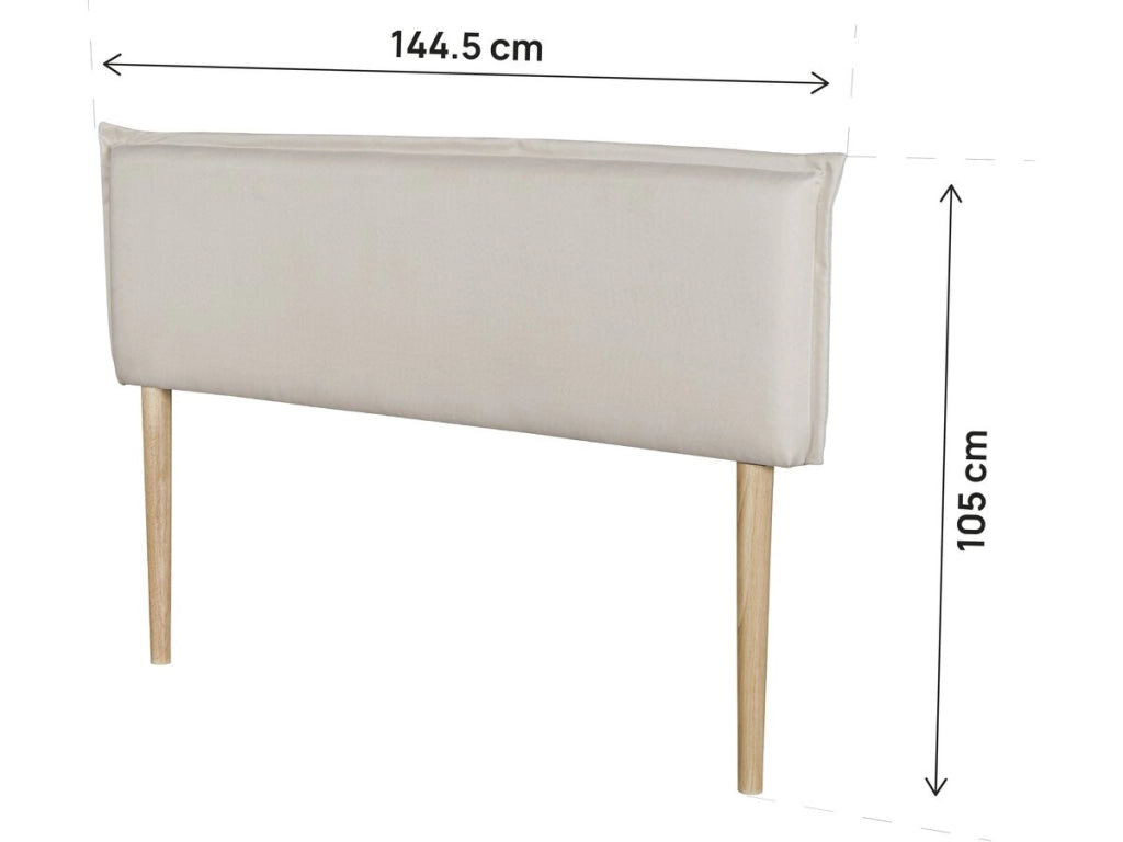 Testiera "Jessica" in lino - 140 cm - Beige