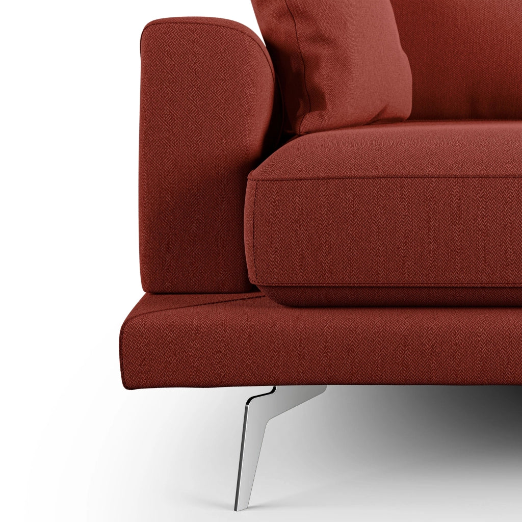 Dorian Divano moderno in tessuto morbido antimacchia T05 218 cm rosso