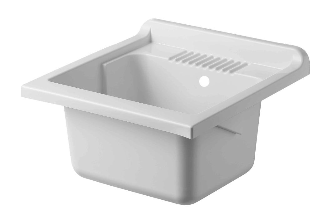 Mobile LAVATOIO in LEGNO a 1 anta - 50x50 (H.85) c/vasca e asse in PP - CR - COL: OLMO