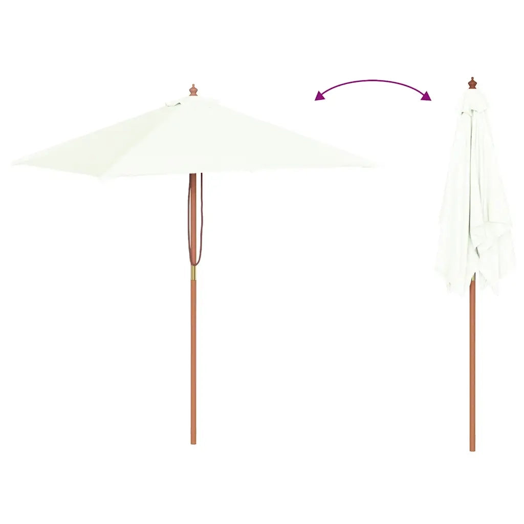 Ombrellone da Esterni con Palo in Legno 150x200 cm Sabbia