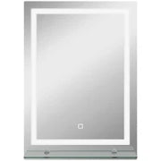 kleankin Specchio per Bagno a Luci LED a 3 Colori Regolabili con Mensola in Vetro, 50x12x70 cm, Argento