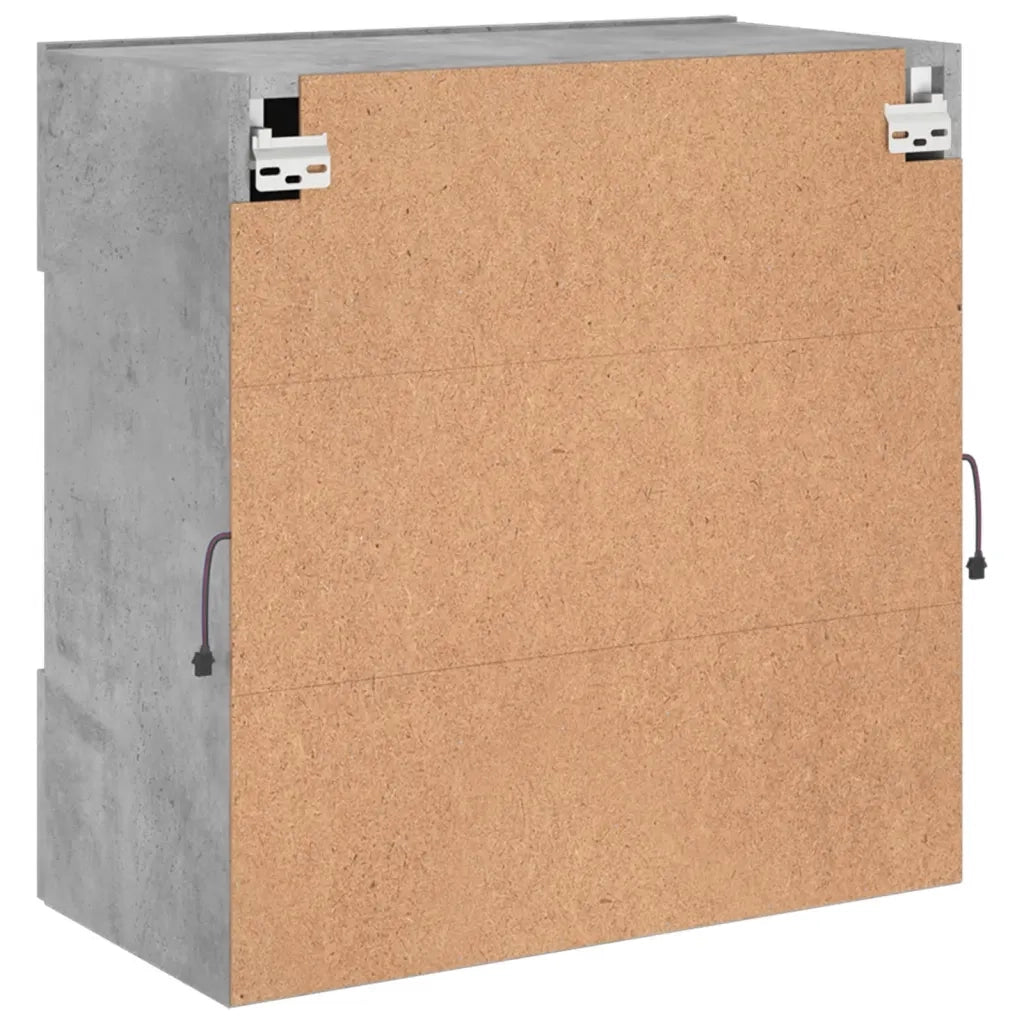 Mobile TV a Parete con Luci LED Grigio Cemento 58,5x30x60,5 cm 837095
