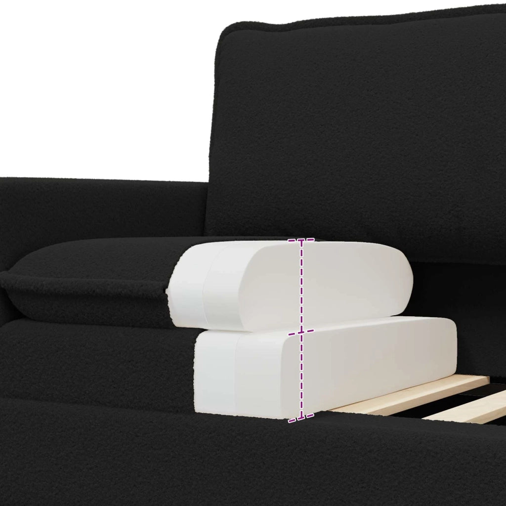 Set di divani 2 pz Nero Tessuto 3417039
