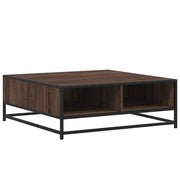 Tavolino da salotto | Tavolino da caff¨¨ | Tavolino da Soggiorno Rovere Marrone 80x80x30 cm in Truciolato e Metallo