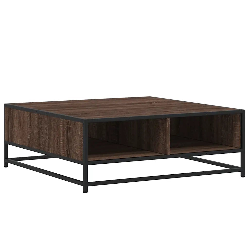 Tavolino da salotto | Tavolino da caff¨¨ | Tavolino da Soggiorno Rovere Marrone 80x80x30 cm in Truciolato e Metallo