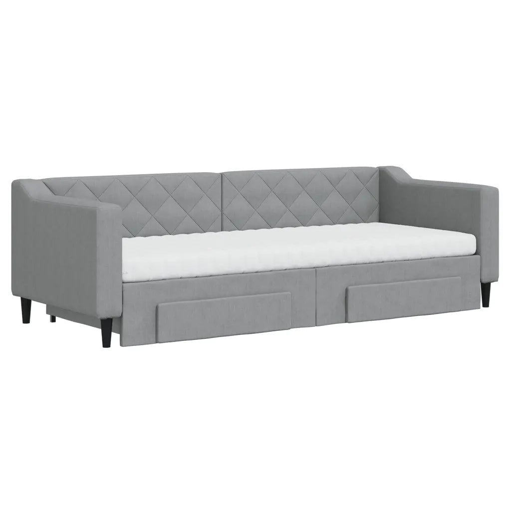 Divano Letto Estraibile Cassetti Grigio Chiaro 80x200cm Tessutocod mxl 131082