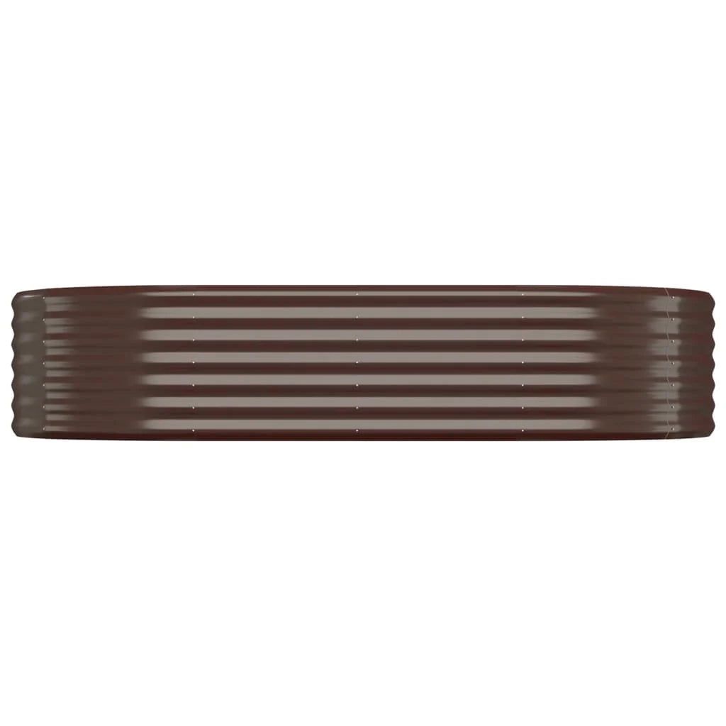 Fioriera rialzata 175 x 100 x 36 cm per piante e fiori terrazza giardino acciaio verniciato a polvere marrone 02_0039504
