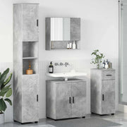 Set di mobili per il bagno con cassetto 4 pcs Grigio cemento